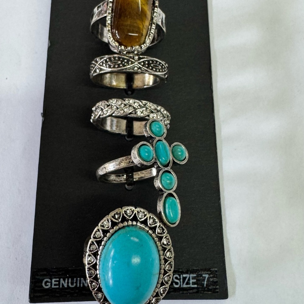 Shyanne Silver and Turquoise Ring Collection - Picture 3 of 3